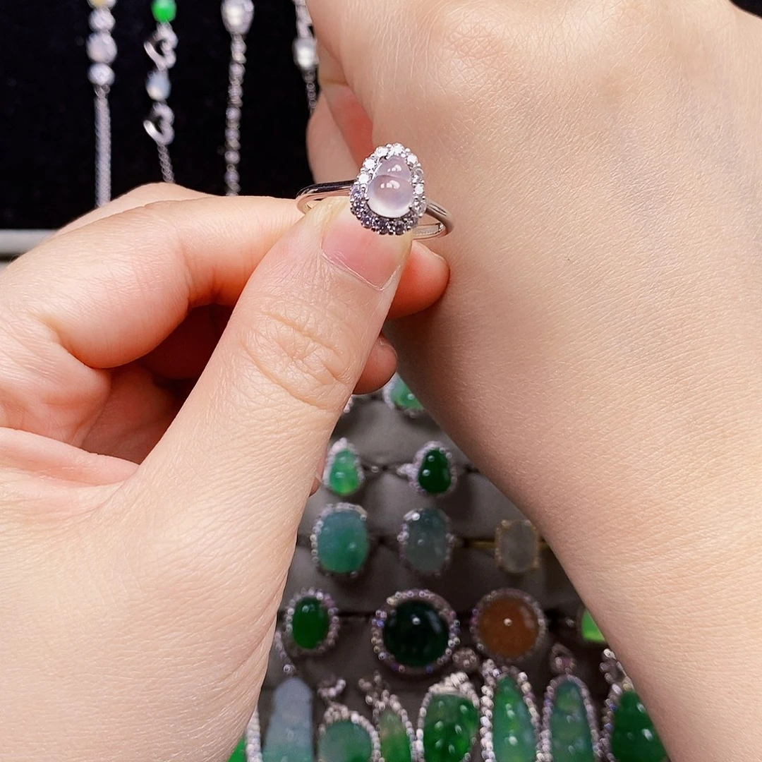 星****翡翠银S925镶嵌戒指葫芦