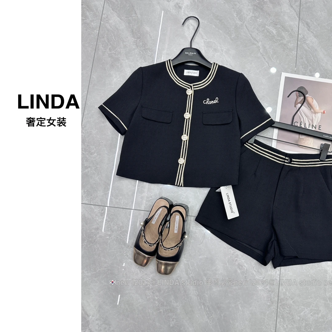 【赫拉小姐】气质女神范高端上衣➕短裤套装两件套