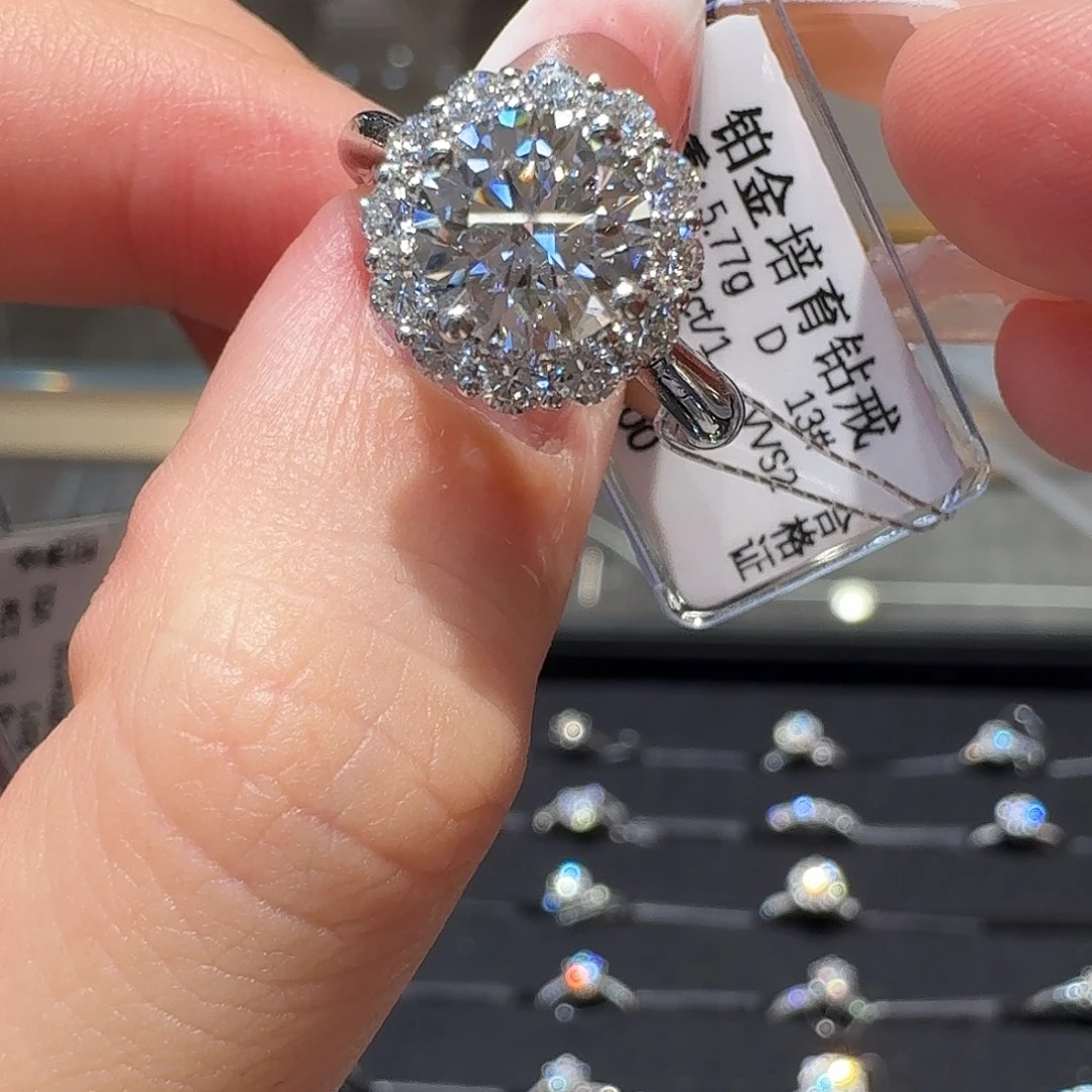 合成钻石铂Pt950镶嵌