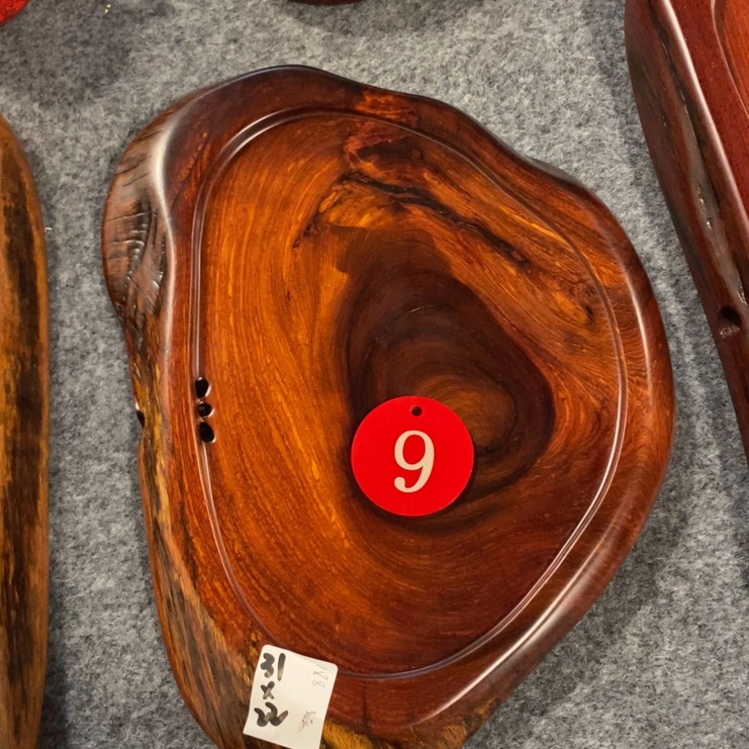 青****缅甸花梨木自然随形茶盘