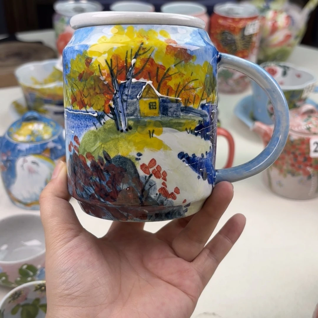 景德镇手绘高温釉下彩陶瓷茶具