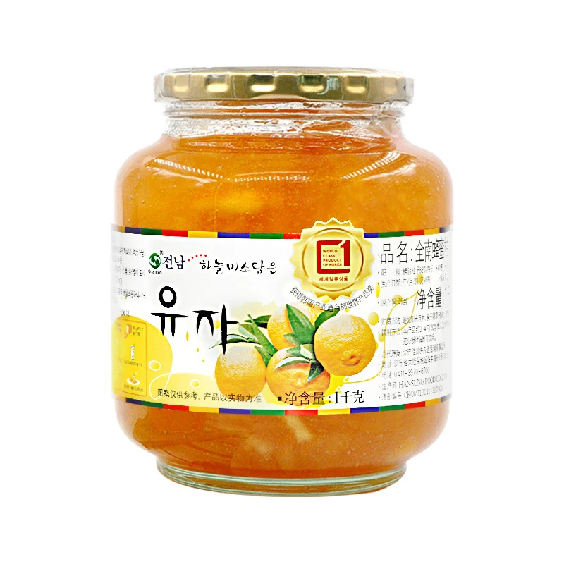进口全南蜂蜜柚子茶韩国蜜炼柠檬柚子酱水果茶青梅茶泡水冲饮品