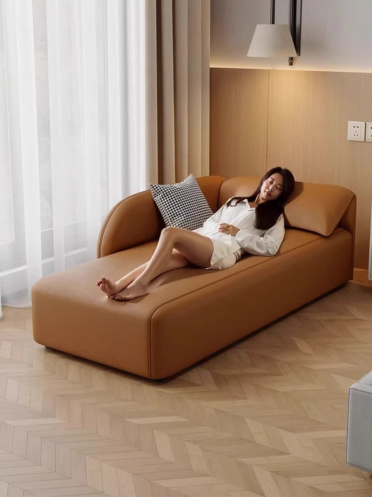 轻奢现代猫爪皮贵妃躺椅新款客厅酒店出租屋民宿贵妃榻懒人沙发