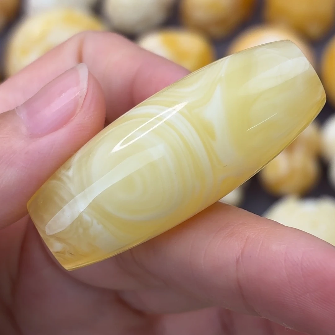 蜜蜡未镶嵌吊坠(不含链)拉丝大眼睛桶珠