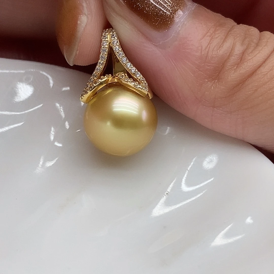 银S925镶嵌吊坠(不含链)海水珍珠