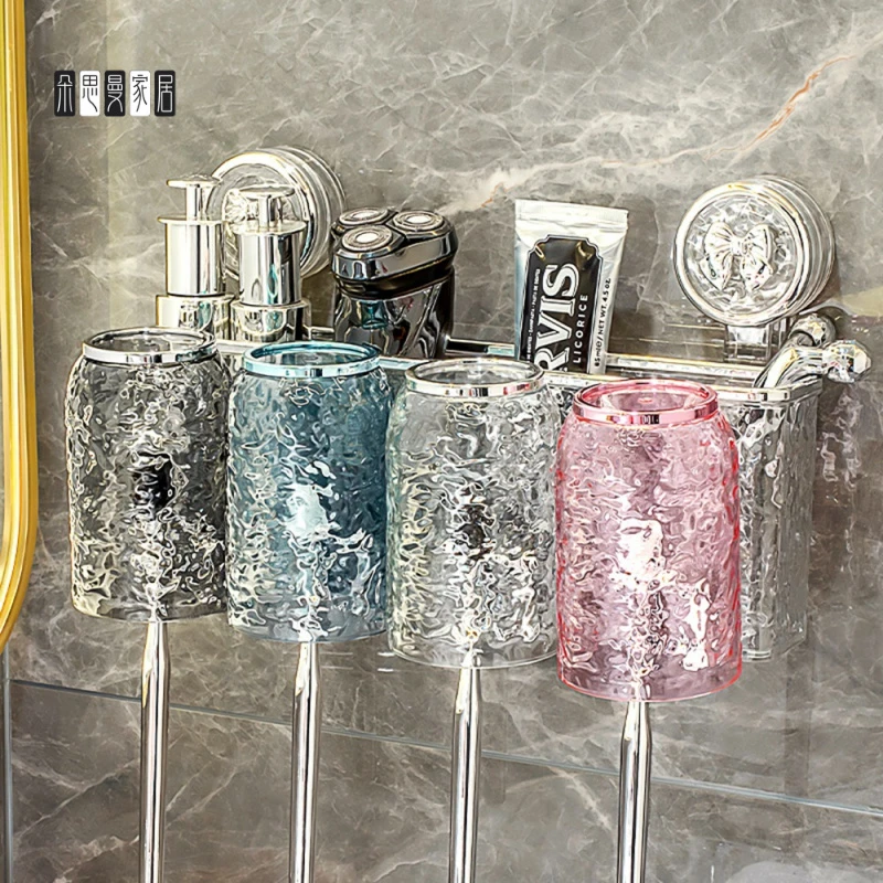 朵思曼吸盘牙刷置物架免打孔漱口杯刷牙杯壁挂式家庭卫生间牙刷牙