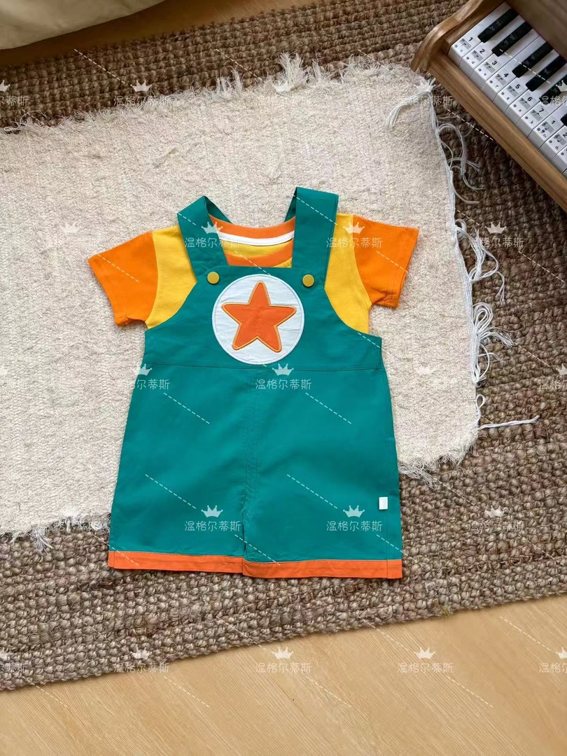 超级宝贝赳赳同款背带裤套装夏季新款上衣背带短裤