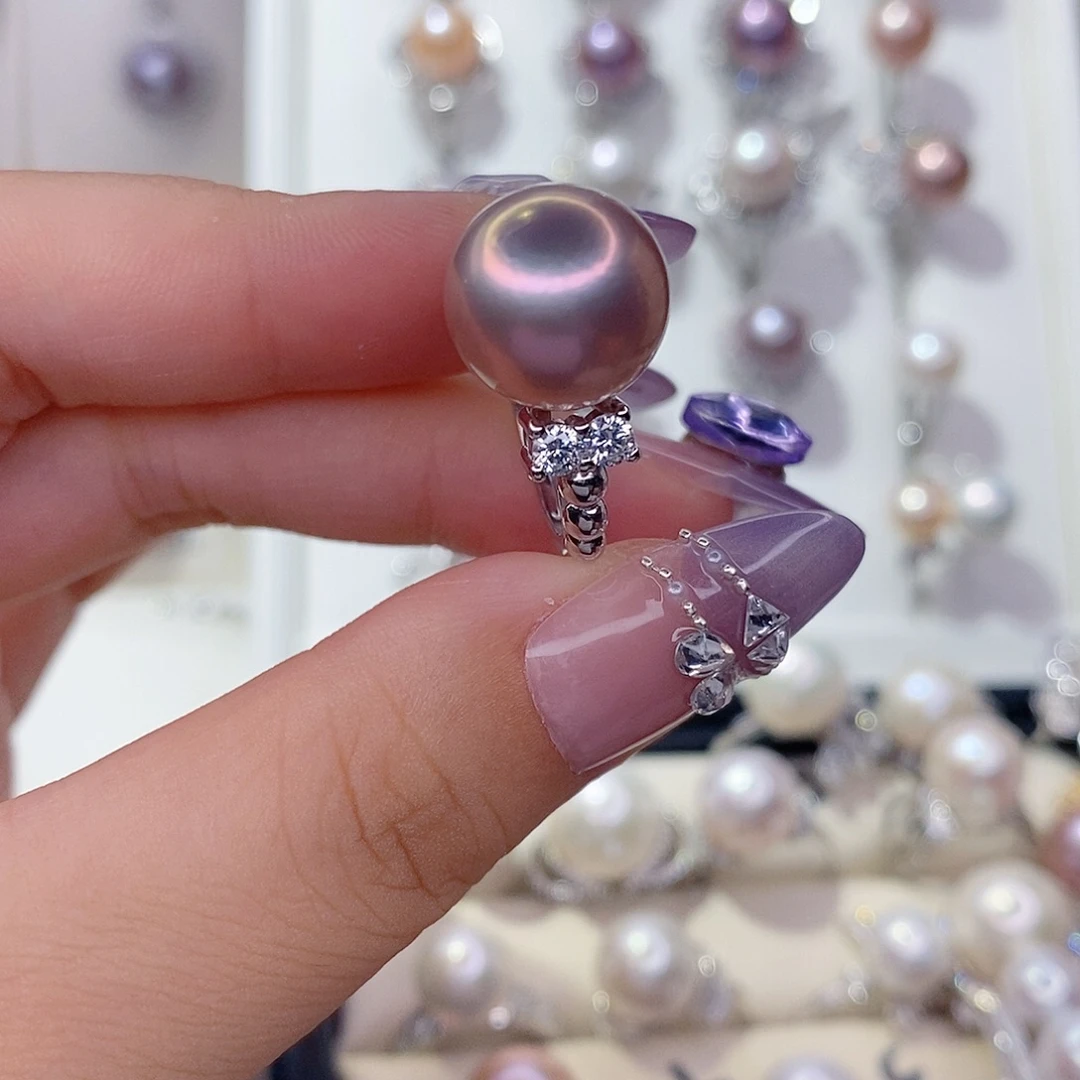 小***包淡水珍珠戒指银S925镶嵌