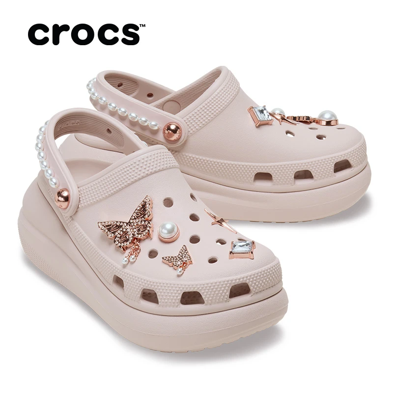 CROCS/卡骆驰蝴蝶珍珠泡芙洞洞鞋沙滩鞋厚底男女鞋|211539