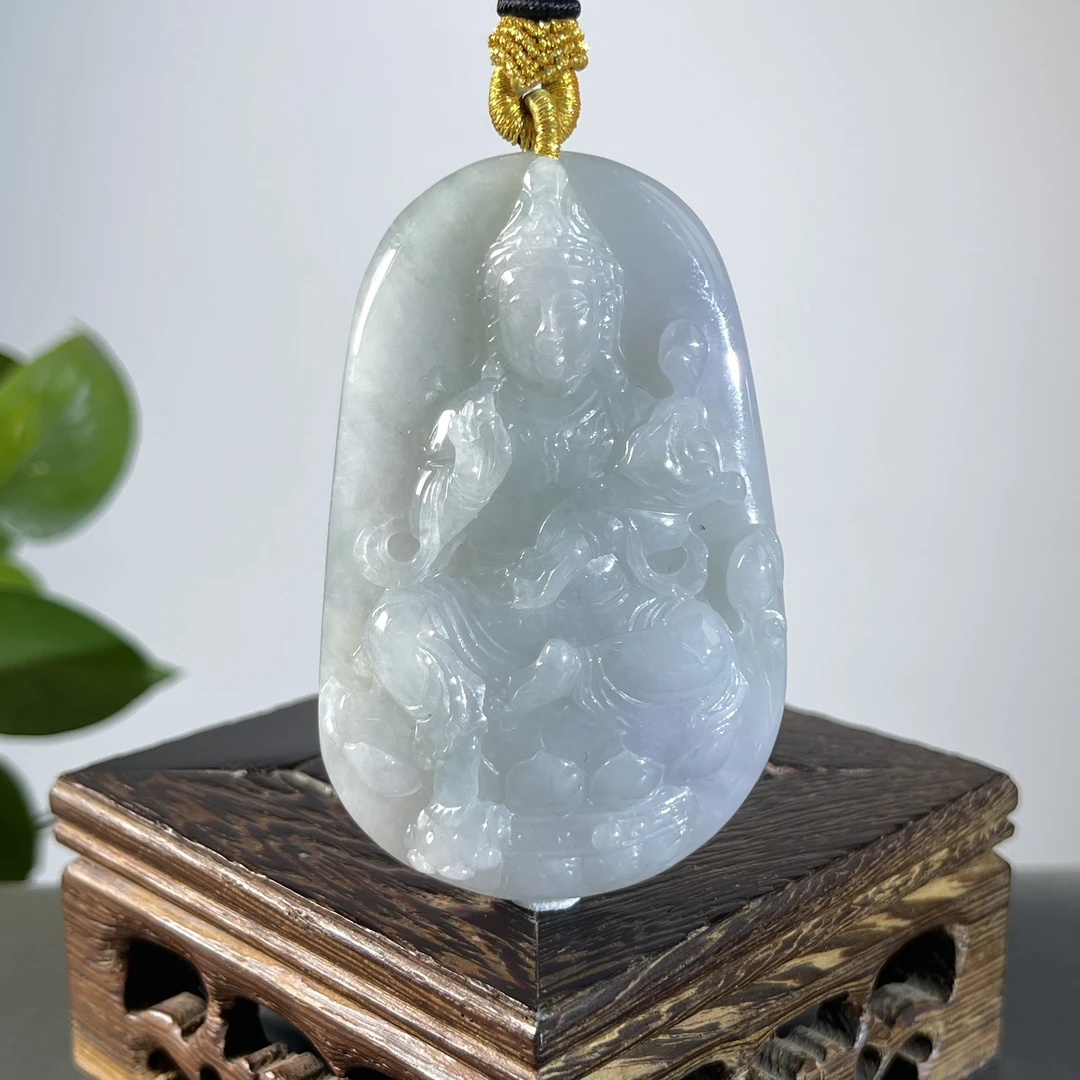 JGB25-91  天然缅甸A货翡翠  自在观音