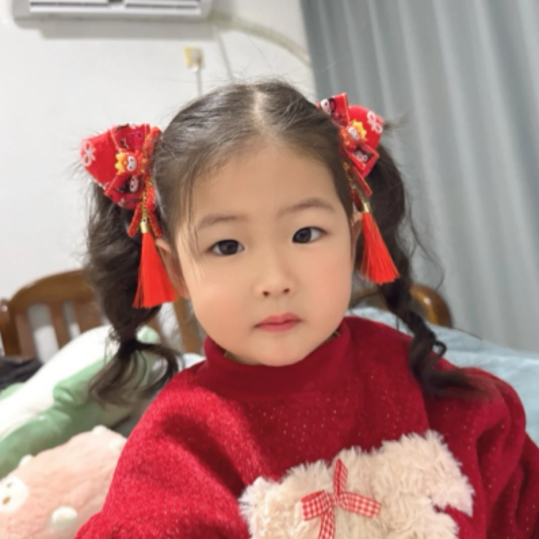 新年女童发夹酷洛米红色鞭炮对夹