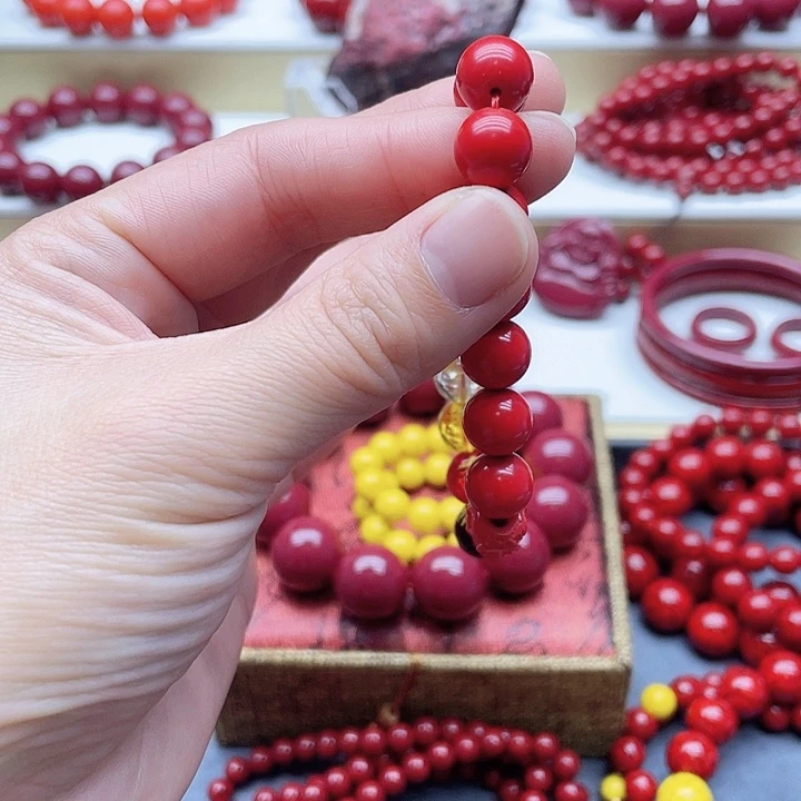 天然辰砂帝王沙，卡8耳钉