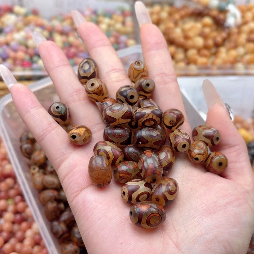 白玉菩提吊坠z12-16mm15颗。三眼天珠 微瑕