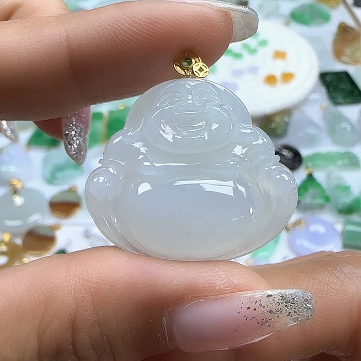翡翠颈饰未镶嵌白冰大佛公