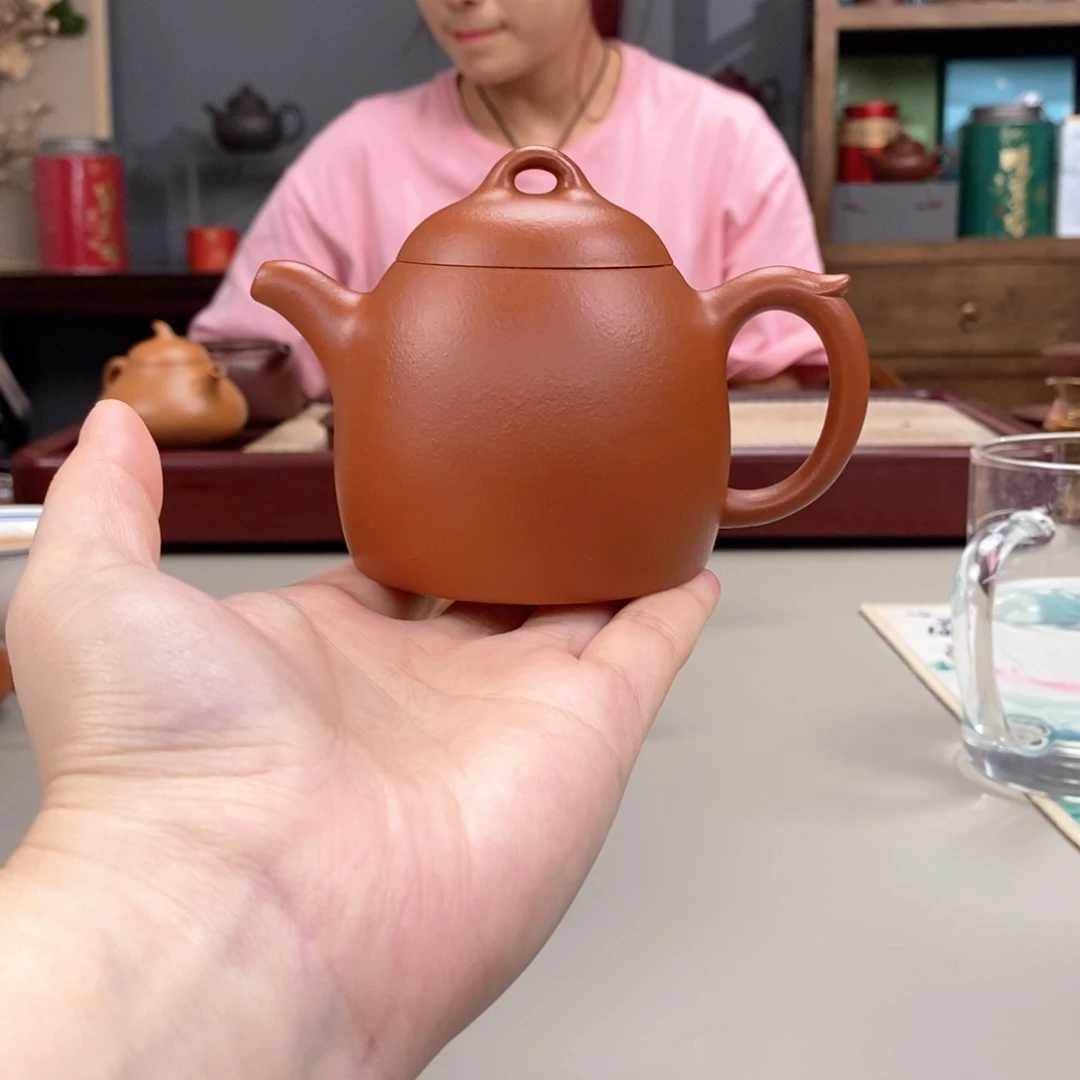 茶壶紫砂生砂朱泥秦权半手170cc