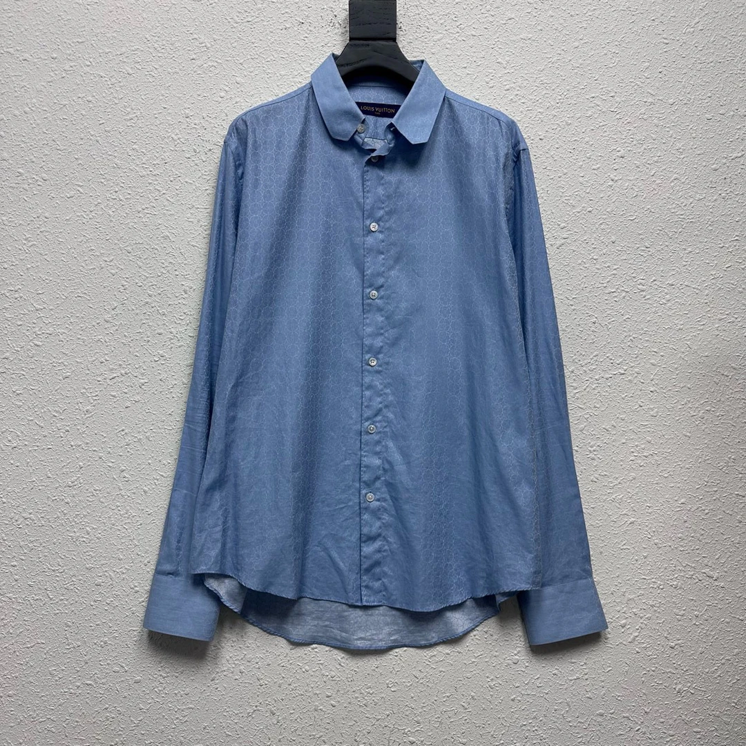 全新未使用 LouisVuitton/路易威登 天蓝丝绸衬衫 DY7954 尺码/XL