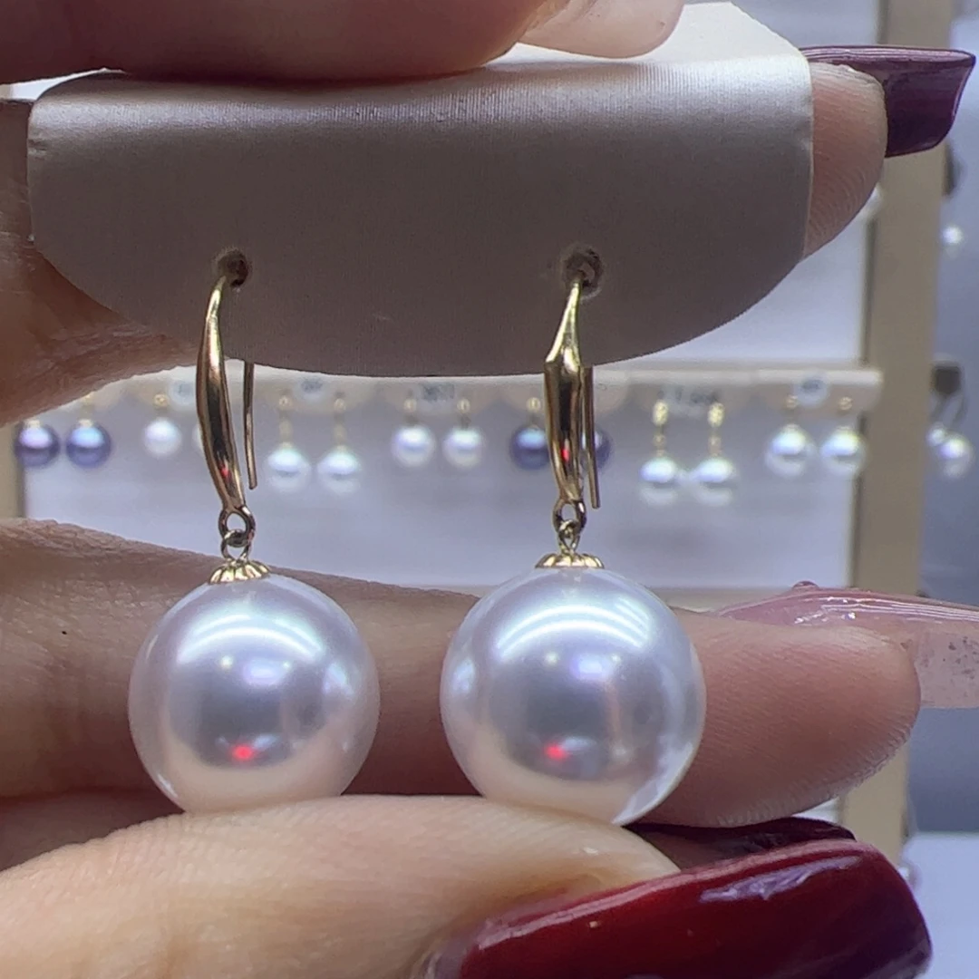 淡水珍珠耳饰18K金镶嵌