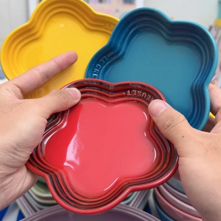 瓷片微瑕3个花朵浅碟