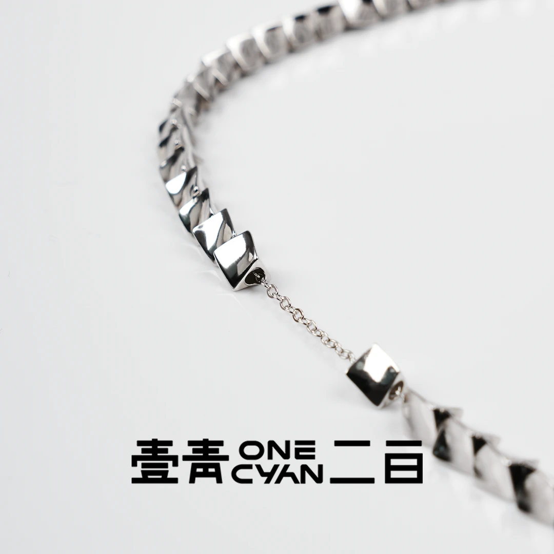 ONECYAN 坠链均925银 《织》纯银三角串珠重工项链