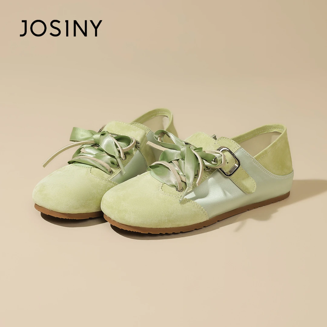 卓诗尼运动玛丽珍鞋女2025新款夏透气休闲鞋芭蕾魔术贴德训鞋百搭