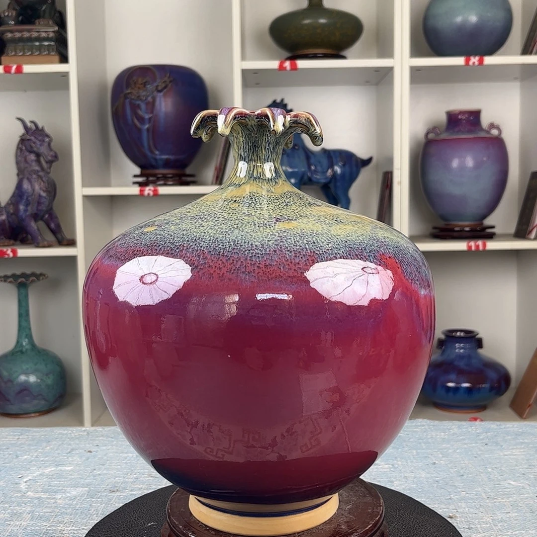 瓷片摆件……石榴瓶……无礼盒