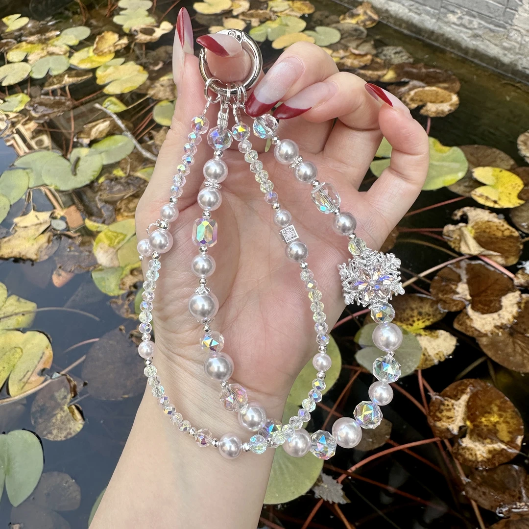 【粉色雪花】手机链饰品