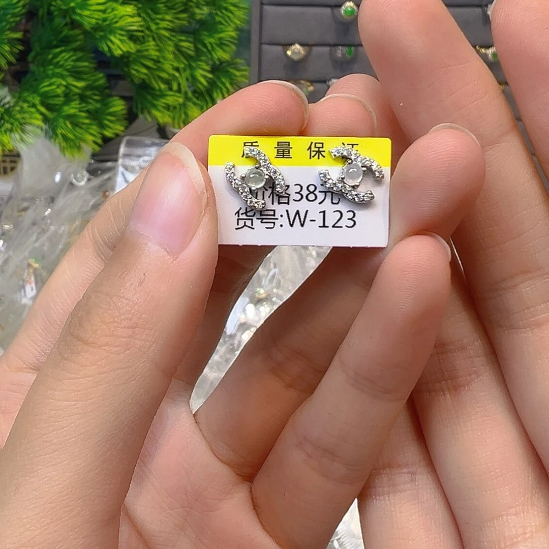 翡翠戒指银S925镶嵌翡翠