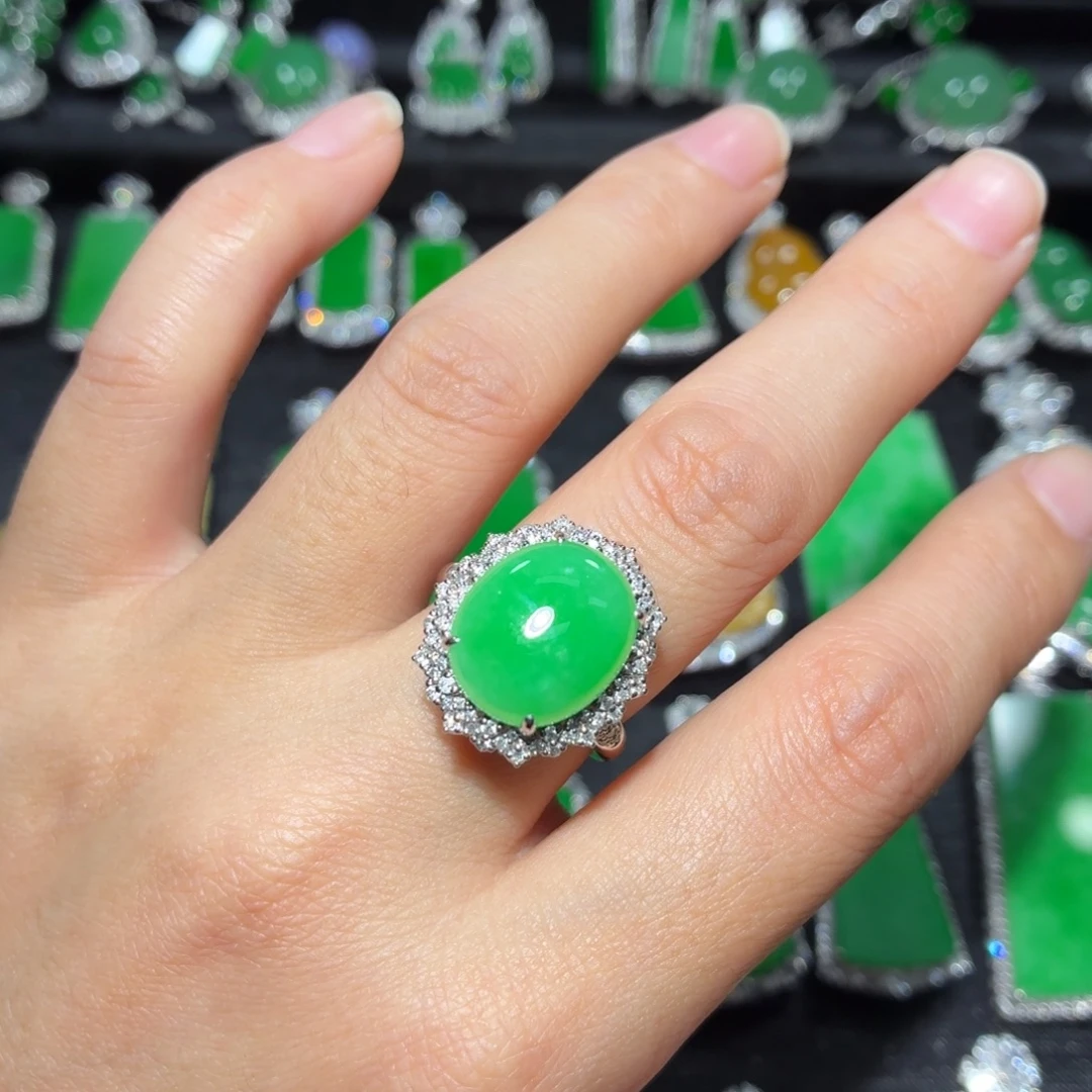 翡翠18K金镶嵌吊坠(不含链)169号