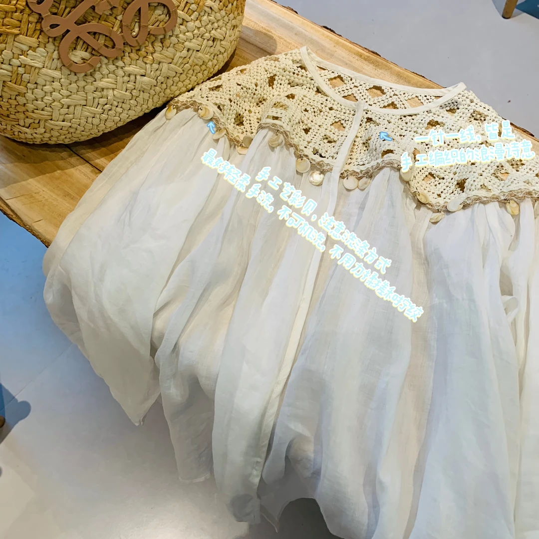 YILE▪【沫屿】设计师手工定制系列100％苎麻轻薄松弛感防晒衬衫