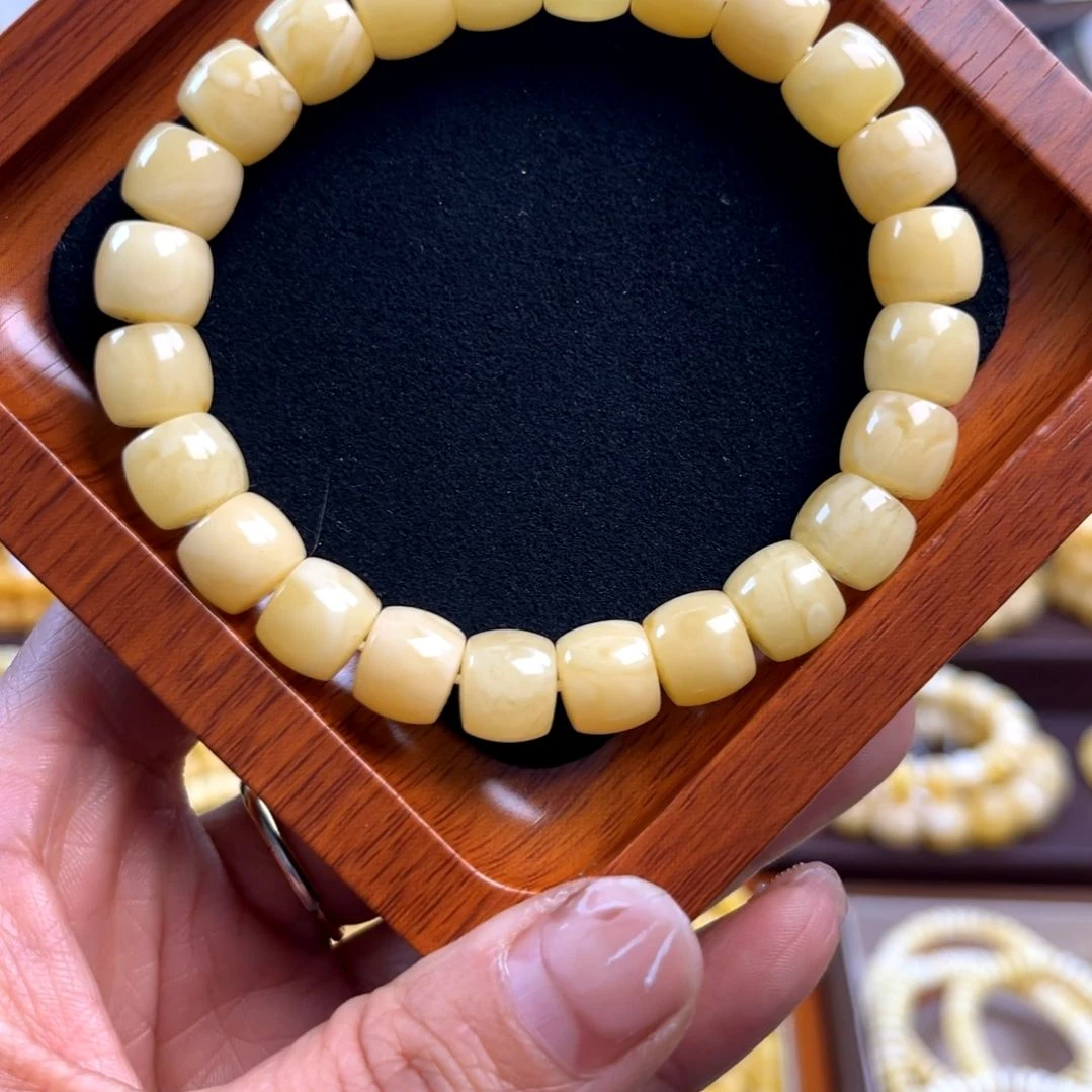 琥珀手链未镶嵌天然俄料妖花直切手串10mm