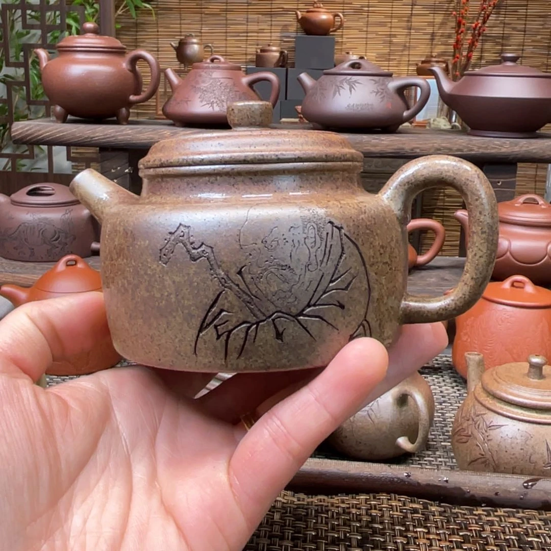 紫砂茶壶宜兴原矿紫砂手工制220