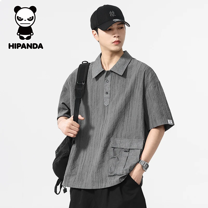 HiPanda你好熊猫男士短袖夏季POLO衫薄款宽松休闲翻领半袖上衣男