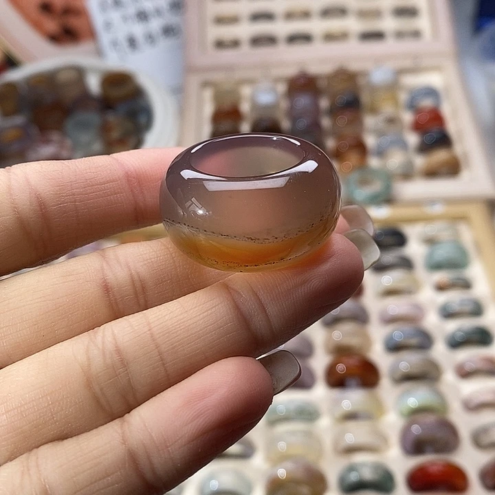 玛瑙/玉髓未镶嵌戒指A 89不退换港20