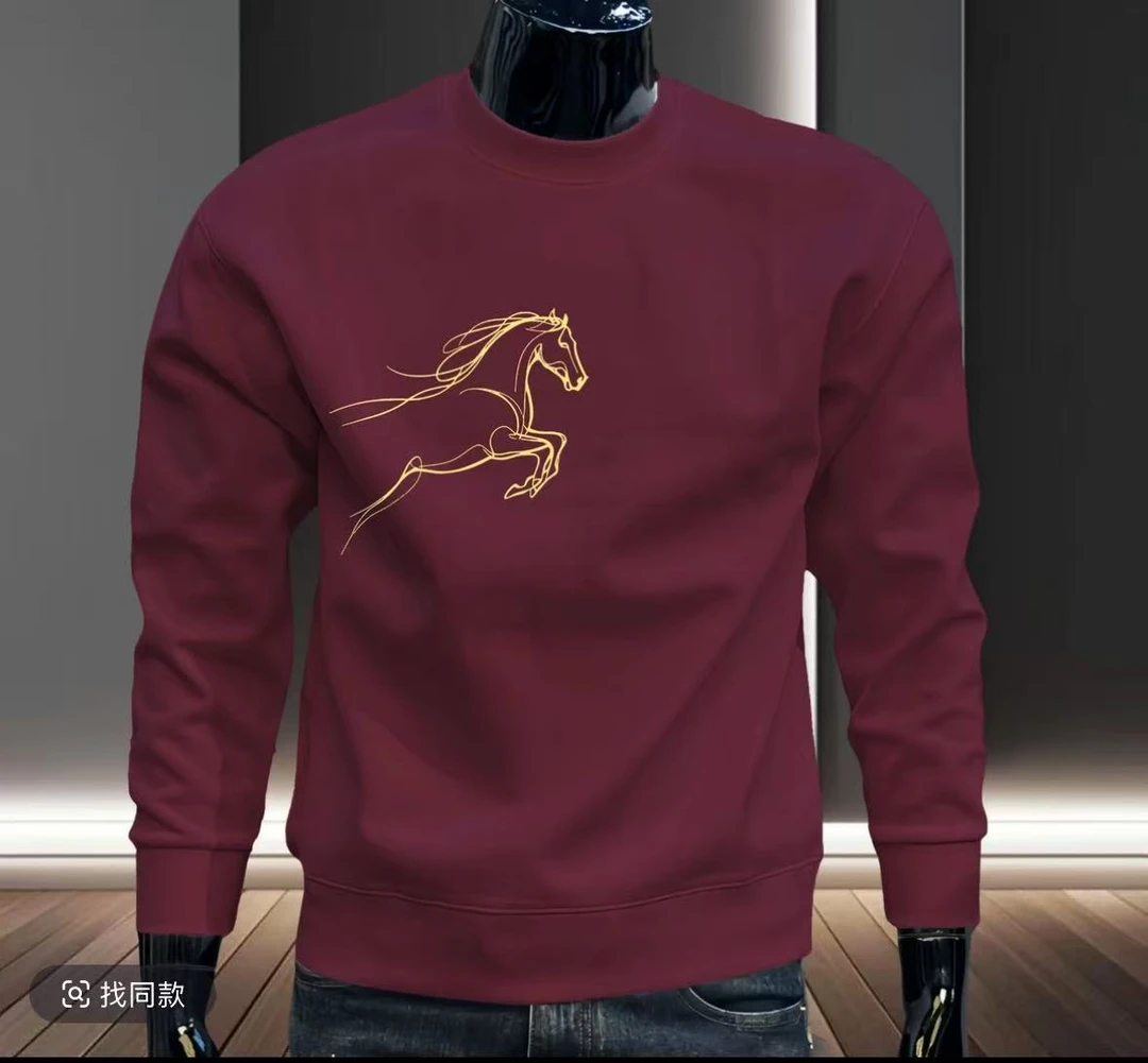 美式重磅圆领卫衣男款秋冬潮牌痞帅百搭男装时尚轻奢休闲长袖打底