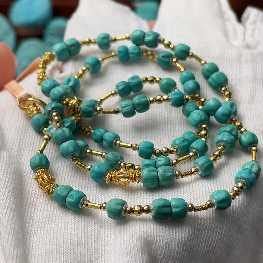 绿松石珠宝奇石18K金镶嵌