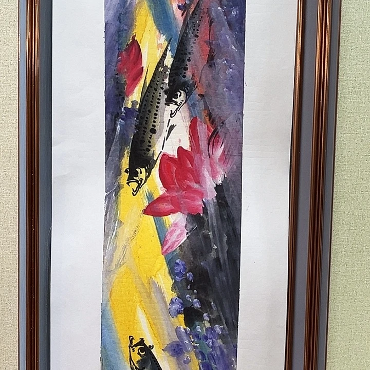 国画知鱼之乐纯手绘