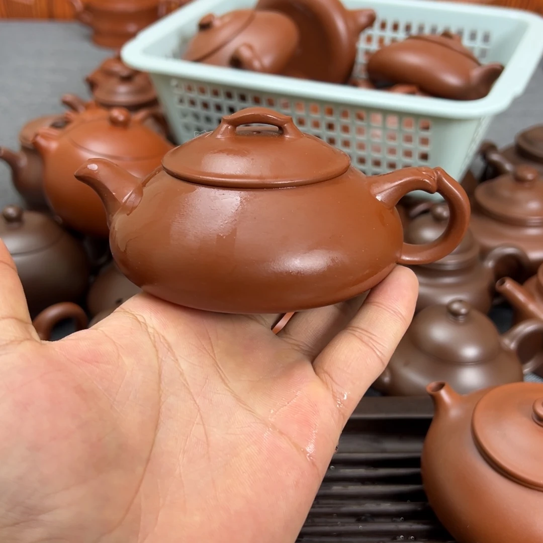 3***8紫砂茶壶简瓢155ml红皮龙