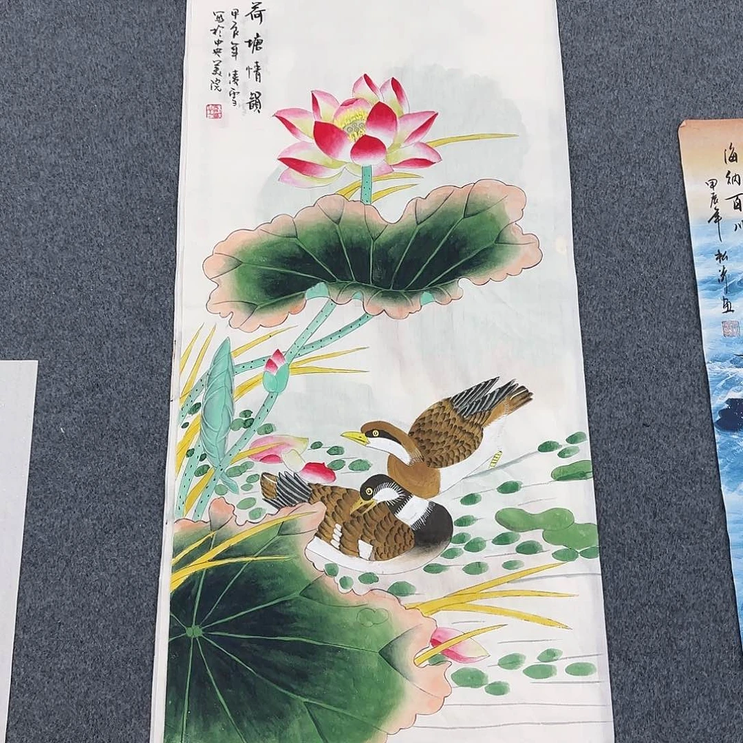 国画尺寸50X100手绘作品