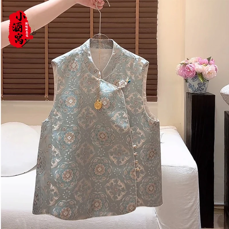 [鹿鸣川] 小酒窝新国风 时尚气质织锦马甲-57/303