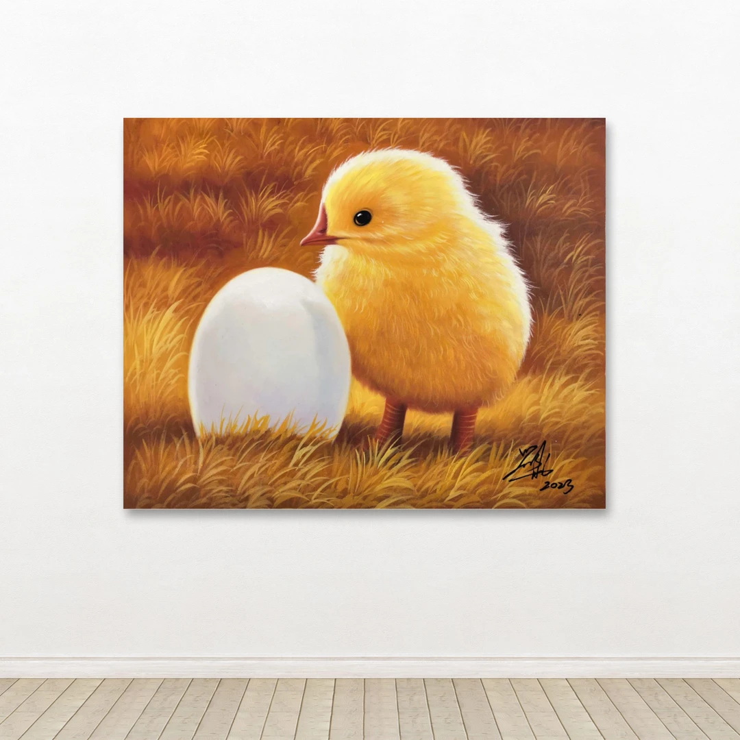 刘用华-手绘油画-吉祥-客厅办公室挂画