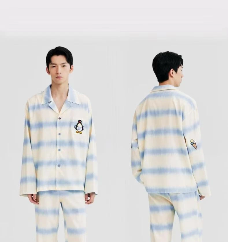 【海浪条纹】-长袖长裤 -新款潮牌可外穿天丝棉居家服睡衣套装