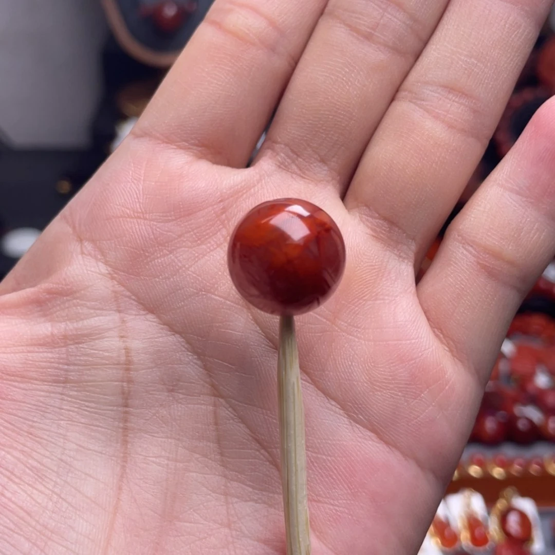 【闪购商品】未镶嵌火焰纹飘花单珠16.4m南红玛瑙