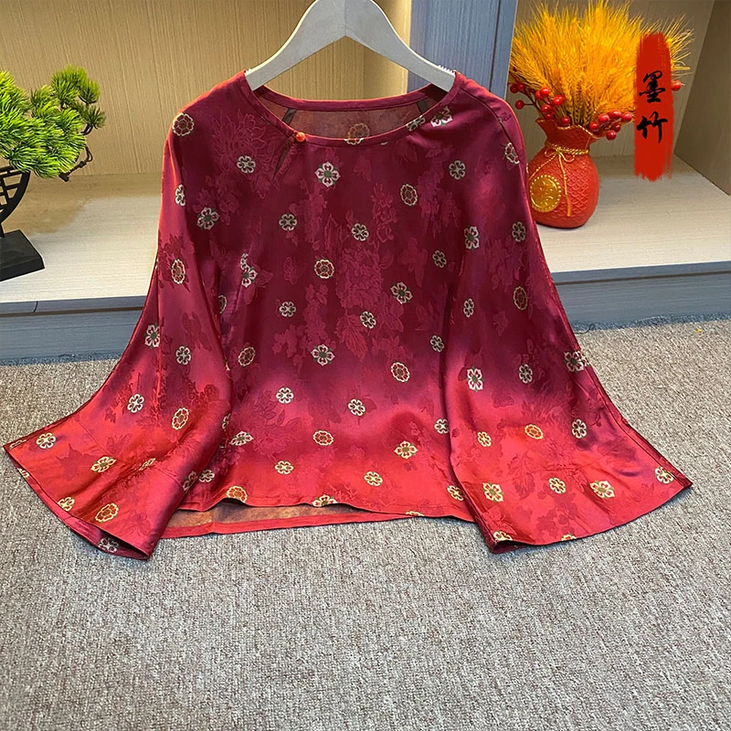 【70412】新中式中国风上衣国潮提花气质时尚女士上衣百搭时尚
