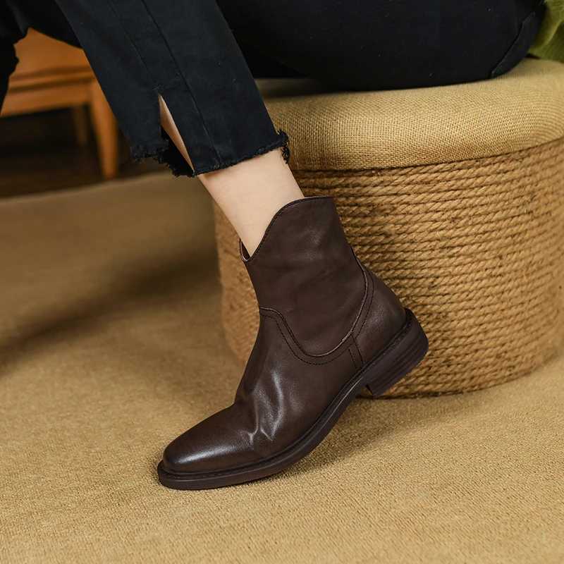 断码清仓处理/马丁靴真皮复古水洗头层牛皮短靴21-211