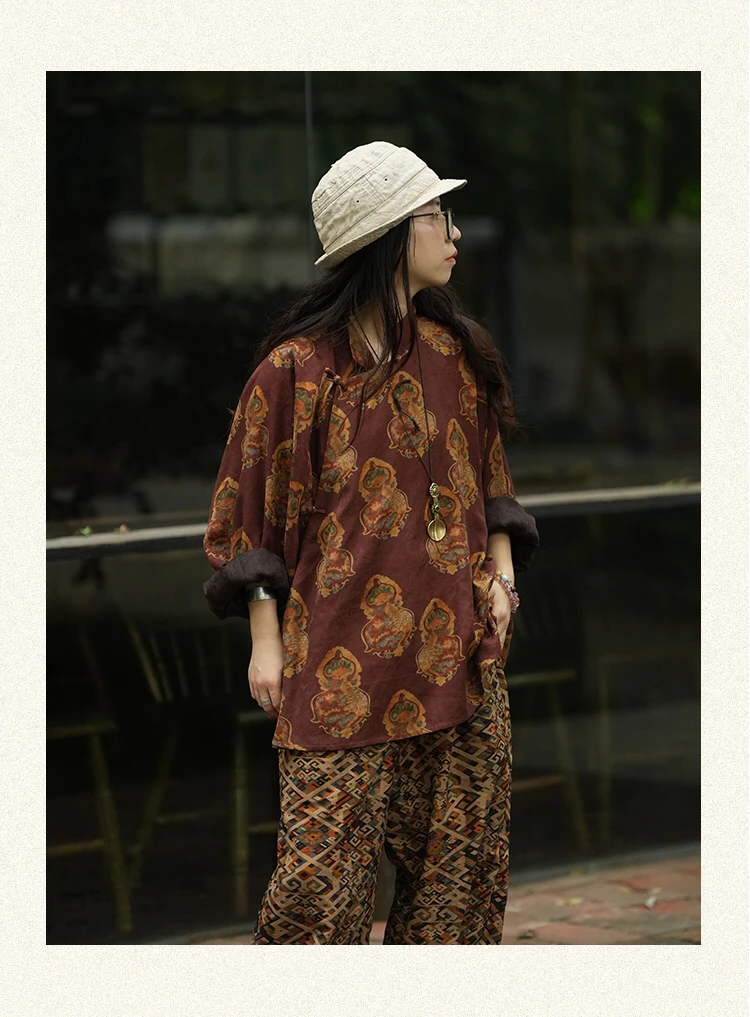 云雾里 原创设计5038复古文艺松弛感中国风盘扣上衣