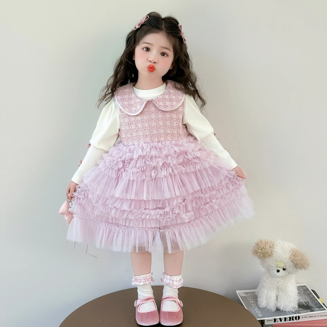 女童小香风公主裙套装2025春秋新款儿童超好看连衣裙女宝蓬蓬裙子