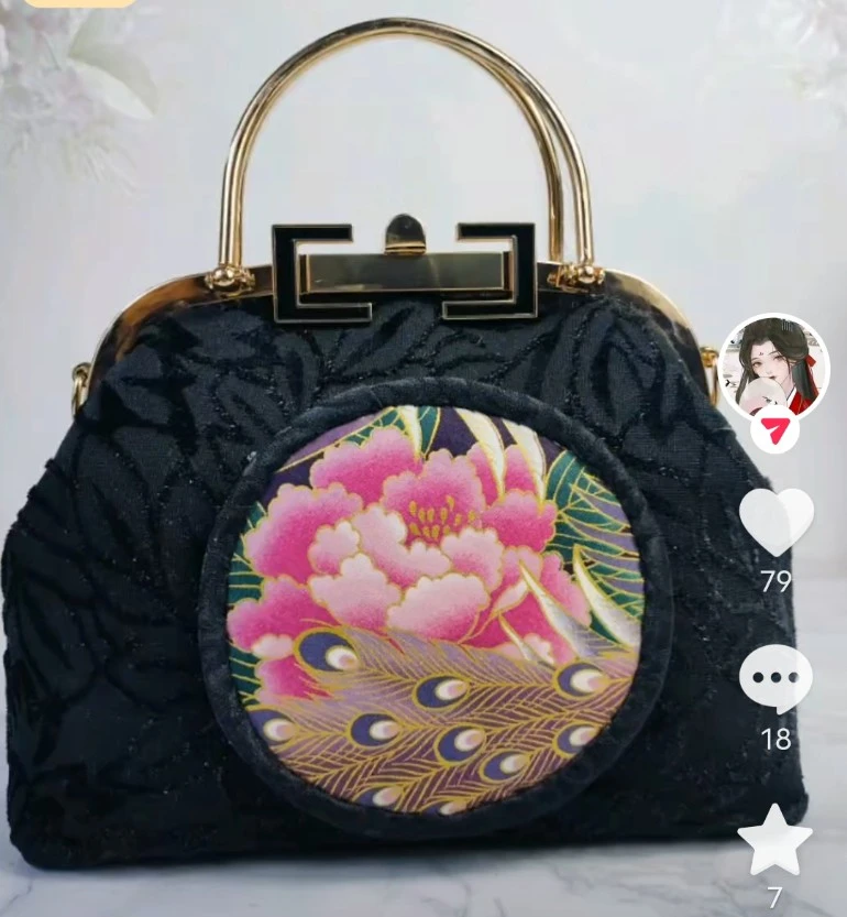 高档双提手口金包材料包，不是成品！