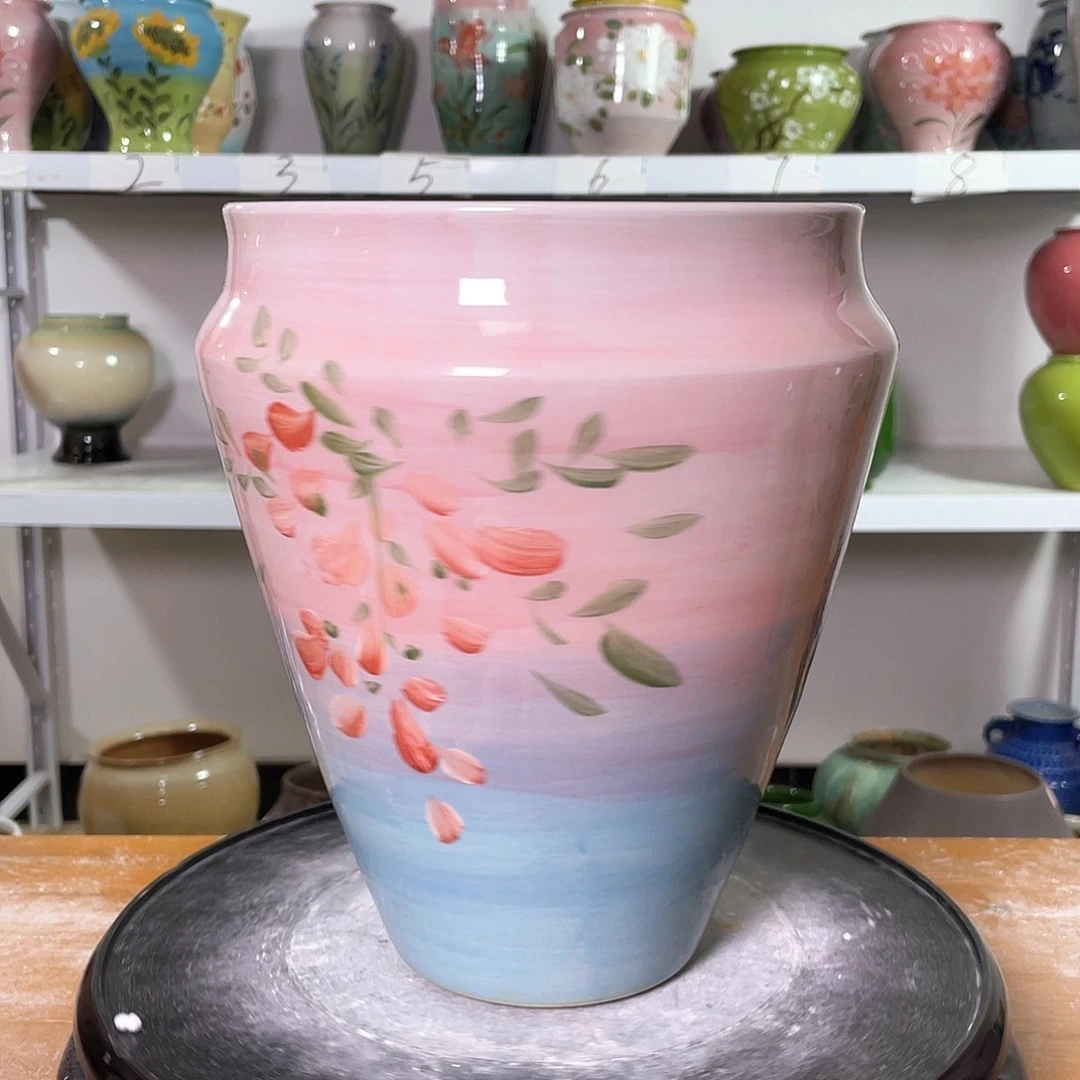 景德镇陶瓷花盆口18高24