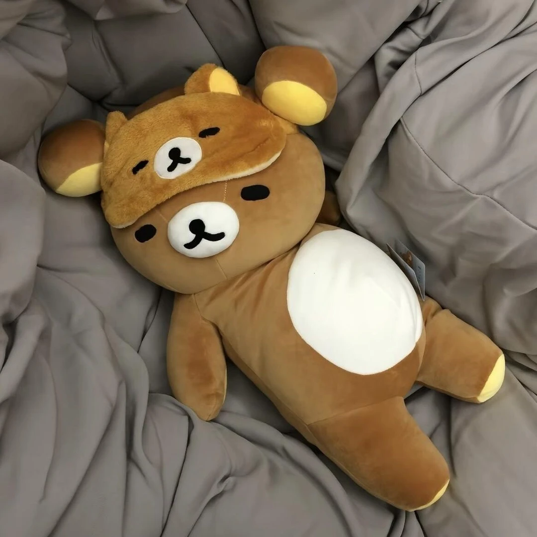 可爱轻松熊玩偶睡觉抱枕公仔娃娃毛绒玩具安抚陪睡小熊生日礼物LX