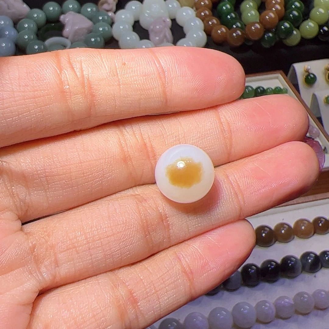 【闪购商品】和田玉单珠未镶嵌糖白12mm